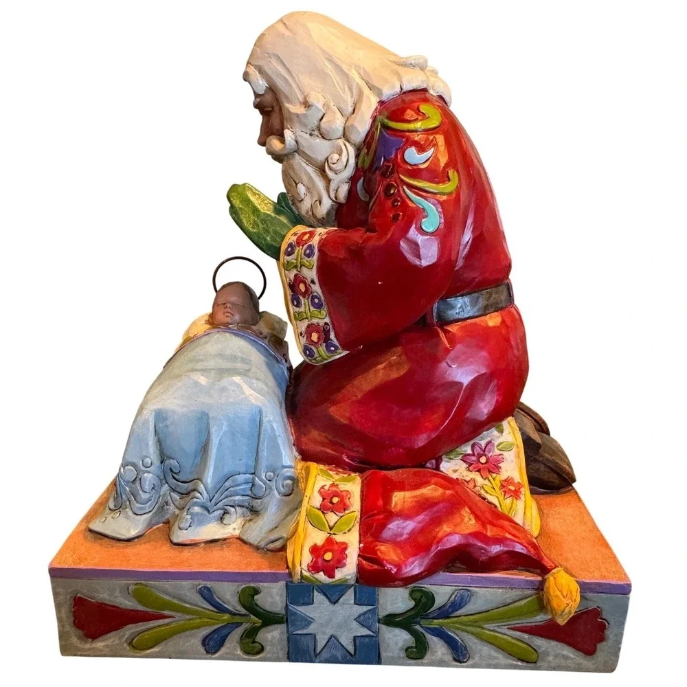 Jim Shore Heartwood Creek Kneeling Santa Baby Jesus Figurine 2008 S4010488
